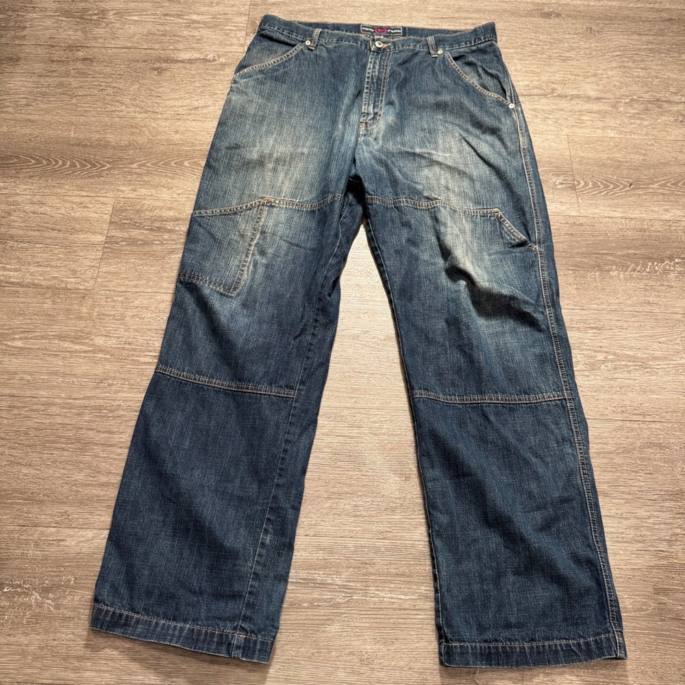 Vintage Phat Farm Jeans Mens 36 Blue Denim Carpenter Baggy Hip Hop Y2K 37x31 90s